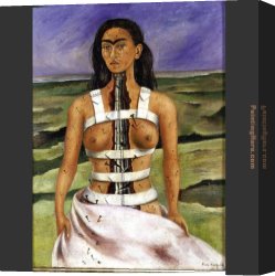 Frida Canvas Paintings - The Broken Column by Frida Kahlo