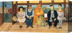 Frida Canvas Paintings - The Bus by Frida Kahlo