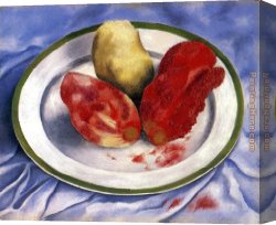 Pear Canvas Paintings - Tunas Still Life with Prickly Pear Fruit by Frida Kahlo