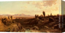 Friedrich Canvas Paintings - Blick Uber Die Sierra Nevada by Friedrich Bamberger