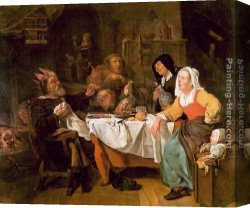 Twelfth Canvas Paintings - Twelfth Night by Gabriel Metsu