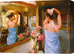 Mirror Canvas Paintings - BEAUTY IN THE MIRROR by Garmash