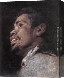 Study of a Punt Moored at Twickenham Canvas Paintings - Head Study of a Young Moor by Gaspard de Crayer