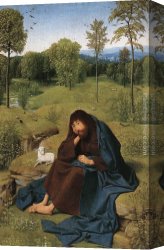 Baptist Canvas Paintings - John the Baptist in the Wilderness by Geertgen tot Sint Jans