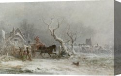 Peace in The Midst of The Storm Canvas Paintings - A Snow Storm by George Augustsus Williams