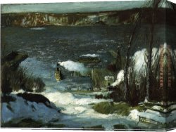 North Canvas Paintings - North River by George Bellows