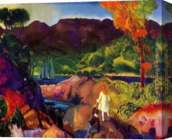 Autumn Canvas Paintings - Romance of Autumn by George Bellows
