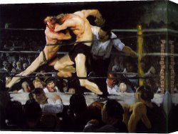 Boxing Canvas Paintings - Stag at Sharkey's by George Bellows