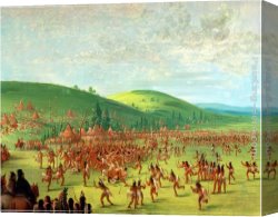 Dead Game Canvas Paintings - Indian Ball Game by George Catlin