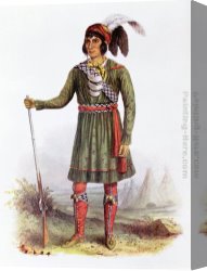 Georges Canvas Paintings - Osceola or Rising Sun, a Seminole Leader by George Catlin
