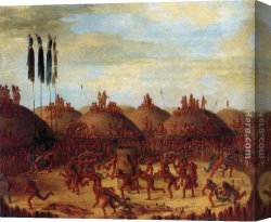 Race Canvas Paintings - The Last Race, Mandan O-Kee-Pa Ceremony by George Catlin