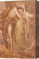 Georges Canvas Paintings - Orpheus and Eurydice by George Frederick Watts