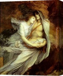 Pablo Canvas Paintings - Pablo and Francesca by George Frederick Watts