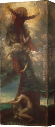 Nicolas-sebastien Adam Canvas Paintings - The Denunciation of Adam and Eve by George Frederick Watts