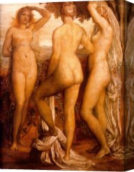 Graces Canvas Paintings - The Three Graces by George Frederick Watts