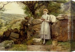 Goodwin Canvas Paintings - A Peaceful Read by George Goodwin Kilburne
