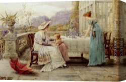 Goodwin Canvas Paintings - Afternoon Tea by George Goodwin Kilburne
