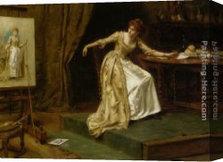 Model Canvas Paintings - The Artists Model by George Goodwin Kilburne
