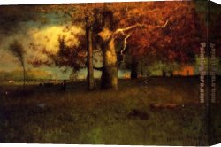 Early Canvas Paintings - Early Autumn Montclair by George Inness