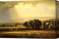 Valley of The Yosemite Canvas Paintings - Harvest Scene in the Delaware Valley by George Inness
