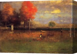 Indian Sacrifice Canvas Paintings - Indian Summer by George Inness