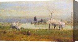 Pond Canvas Paintings - Pond at Milton on the Hudson by George Inness