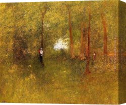 Woodland Canvas Paintings - Woodland Interior by George Inness