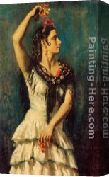 Apperley Canvas Paintings - Casta&ntilde;uelas by George Owen Wynne Apperley