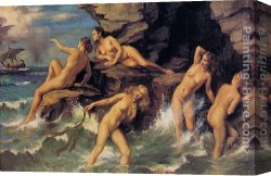 La Nature Se Devoilant Devant La Science Canvas Paintings - Las Sirenas by George Owen Wynne Apperley