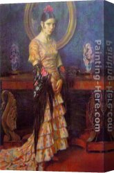 Apperley Canvas Paintings - Musa Andaluza by George Owen Wynne Apperley