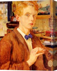 Apperley Canvas Paintings - Portrait Of The Artist by George Owen Wynne Apperley