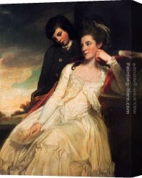 The Ugly Duchess Canvas Paintings - Jane Maxwell, Duchess Of Gordon And Her Son The Marquis Of Huntly by George Romney