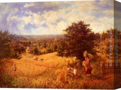 A Harvest Festival Canvas Paintings - Harvest Time by George William Mote