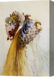 Femme Nue Couchee Canvas Paintings - Buste De Femme De Profil by Georges Jules Victor Clairin