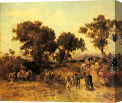 The Boating Party Canvas Paintings - An Arab Hunting Party by Georges Washington