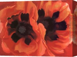 Poppies 1886 Canvas Paintings - Oriental Poppies 1928 by Georgia O'Keeffe