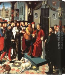 Judgment Canvas Paintings - The Judgment of Cambyses (left panel) by Gerard David
