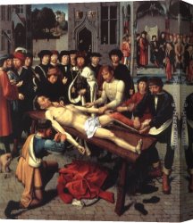 Judgment Canvas Paintings - The Judgment of Cambyses (right panel) by Gerard David