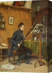 Player Canvas Paintings - The Bassoon Player by Gerard Portielje