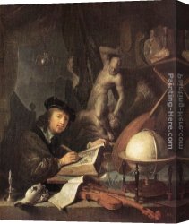 Painter in His Studio Canvas Paintings - The Painter in his Studio by Gerrit Dou