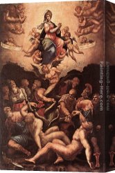 Allegory Canvas Paintings - Allegory of the Immaculate Conception by Giorgio Vasari