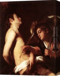 Martyrdom of St Sebastian Canvas Paintings - St Sebastian Healed by an Angel by Giovanni Baglione