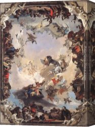 Allegory Canvas Paintings - Allegory of the Planets and Continents by Giovanni Battista Tiepolo