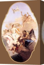 Allegory Canvas Paintings - An Allegory with Venus and Time by Giovanni Battista Tiepolo