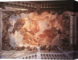 Apollo Canvas Paintings - Apollo and the Continents by Giovanni Battista Tiepolo