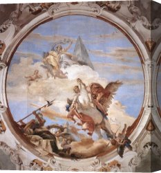 Battista Canvas Paintings - Bellerophon on Pegasus by Giovanni Battista Tiepolo