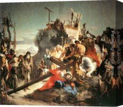Battista Canvas Paintings - Christ Carrying the Cross by Giovanni Battista Tiepolo