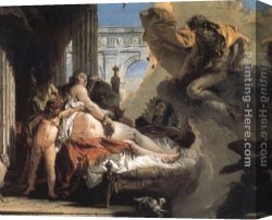 Battista Canvas Paintings - Jupiter and Dana&euml; by Giovanni Battista Tiepolo