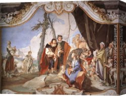 Battista Canvas Paintings - Rachel Hiding the Idols from her Father Laban by Giovanni Battista Tiepolo