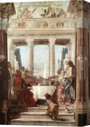 Battista Canvas Paintings - The Banquet of Cleopatra by Giovanni Battista Tiepolo